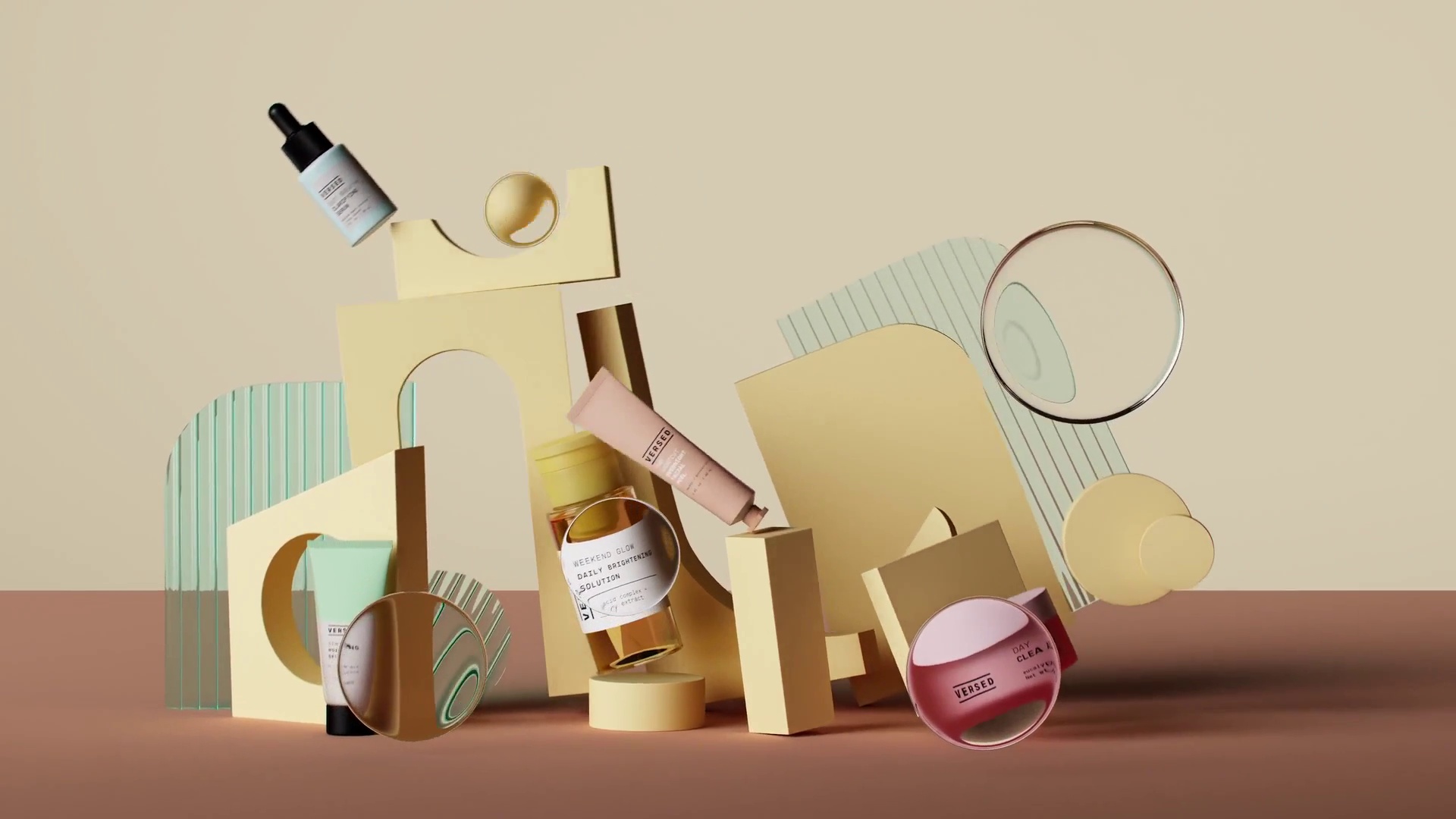 Versed skincare product CGI by Bakar